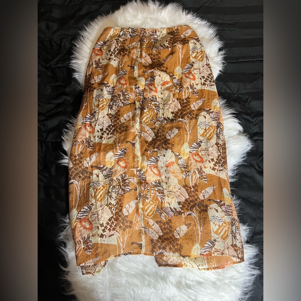 NWT Lulu’s Something Wild Brown Multi Print Twist-Front Midi Skirt Crop Top Set - Picture 13 of 16